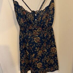 Abercrombie & Fitch Floral Camisole - Navy and Gold